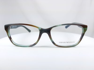 『逢甲眼鏡』 EMPORIO ARMANI 光學鏡架 全新正品 藍色花紋方框  莫藍迪藍鏡腳【EA3060 5388】