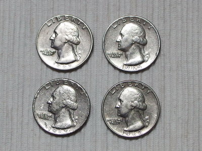 早期1965年~1968年 美元 QUARTER DOLLAR 硬幣共4枚