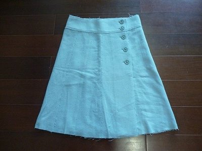 全新專櫃TOP-DO蒂芬妮藍色毛料氣質GINKOO 銀穗 BOSCH款及膝裙