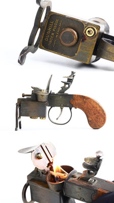 古董Dunhill登喜路槍型臺式氣體打火機