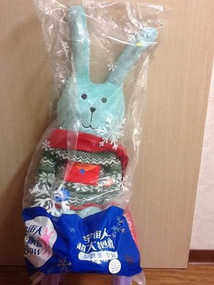 [小小唐]全家 宇宙人繽紛SHOW 宇宙人超大抱枕-聖誕圍巾兔
