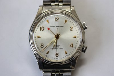 瑞士 GRACE FABLIAU 復古機械響鈴錶 手上鍊  白色表面
