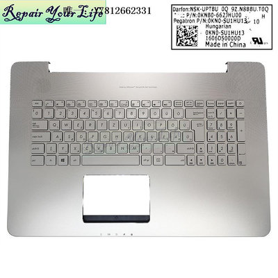 電腦零件ASUS 華碩G552/V G551 N551JK N752VX N751JK 鍵盤銀色C殼背光HU筆電配件