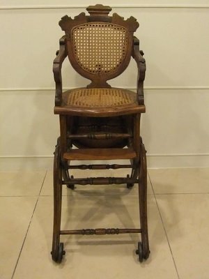 Antique Victorian children's oak high chair 維多利亞橡木古董幼兒椅