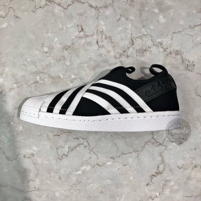 POMELO柚 Adidas SUPERSTAR SLIP ON W 繃帶鞋 白黑色 黑白 條紋 范冰冰 AC8582