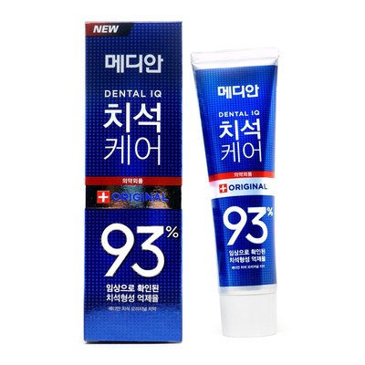 韓國 Median 93% 強效淨白去垢牙膏 120g 防護抗菌(藍) 效期2025.10 現貨兩條