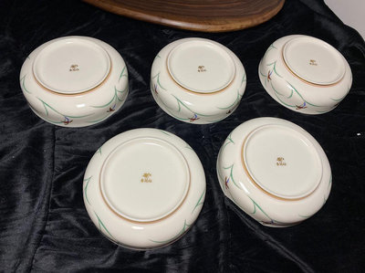 日本 皇室御用瓷器香蘭社 經典畫片 五客碗 缽 全新全品