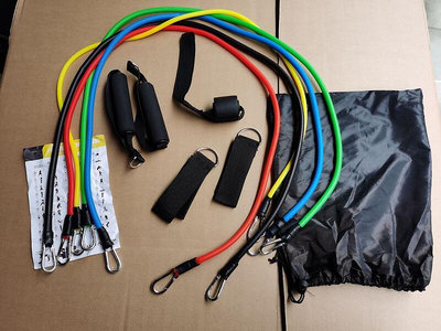 11件套裝拉力繩彈力繩健身力量訓練拉力器健身器材彈力帶