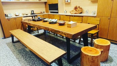 【原味手工家具】非洲柚木桌(整塊板)-台南 原木 家具