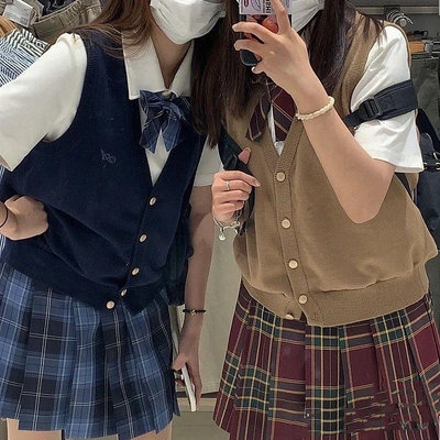 〖學院jk馬甲〗學院風 學生毛衣背心針織衫 學生制服 學生服 制服套裝 韓國高中制服 國中制服 ins風校服