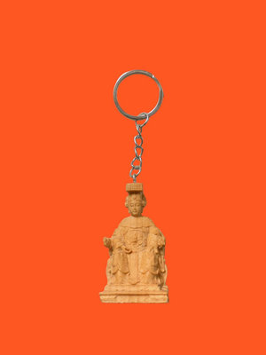 媽祖 天上聖母 迷你小神尊 鑰匙圈 鑰匙環 鑰匙扣 實木雕刻 木雕 飾品 吊飾