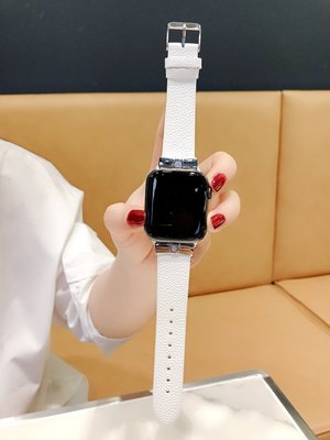 下殺-MO適用apple watch4錶帶真皮水鉆金屬扣iwatch1/2/3代42/38mm女潮