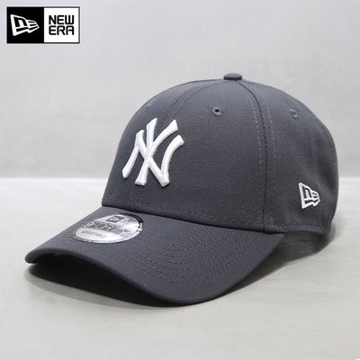 現貨優選#NewEra帽子韓國代購MLB棒球帽硬頂大標NY洋基隊鴨舌帽潮牌帽灰色簡約