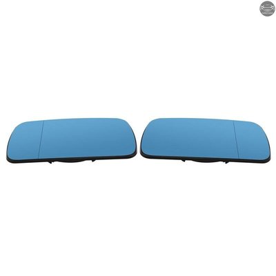 [CARTW] 壹對藍色後視鏡玻璃後視鏡玻璃, 廣角替換 BMW E46 E39