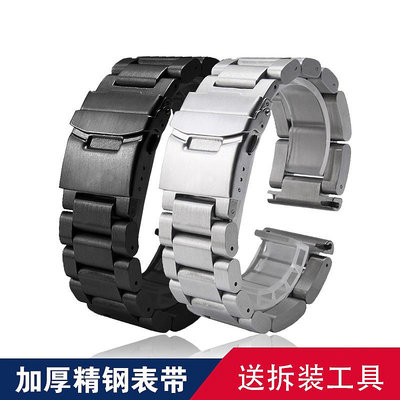 代用錶帶 手錶配件 適配沛納海手錶PAM441 PA111男士加厚鋼帶不銹鋼蝴蝶扣手錶帶錶鏈