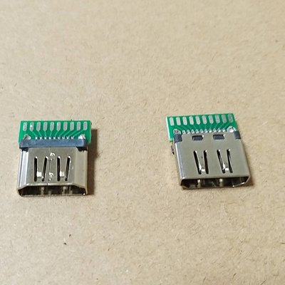 19PIN標準 HDMI母頭插頭 銲線式母頭 連接器帶PCB板 HDMI插頭 連接器