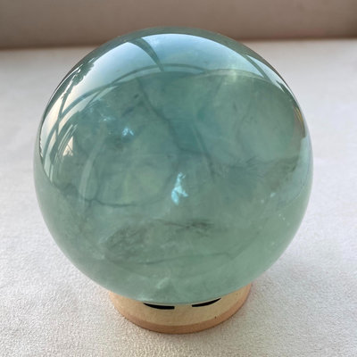 Lz260天然綠螢石水晶球擺件綠色水晶原石打磨屬木客廳辦公家【老王收藏】9665