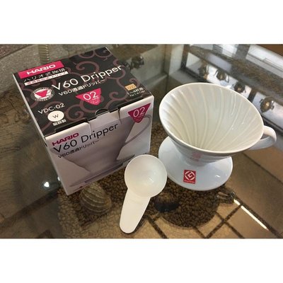 日本 HARIO V60 陶瓷濾杯(白) VDC-02 1-4人份 附咖啡匙