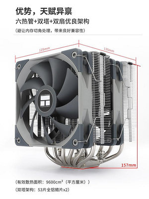 現貨 散熱器 利民PA120 SE雙塔散熱器CPU風扇ARGB六銅管白色1700臺式電腦風冷