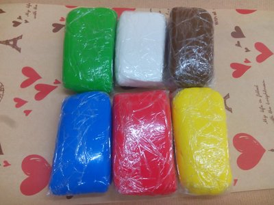 ✰粘土的店~黏土材料/二合一輕土/六色入150g紅、黃、藍、綠、白、咖啡色~特別優惠中~