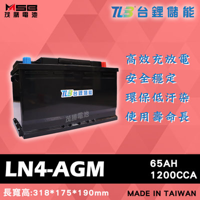 【茂勝電池】TLB 台鋰儲能 LN4-AGM 鋰鐵電池 歐規電池 起停系統車系可用