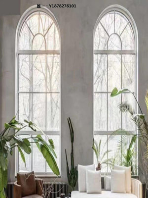 窗戶歐式鐵藝窗戶塑鋼假窗戶復古防盜窗隔斷創意玻璃窗落地窗門平開窗門窗