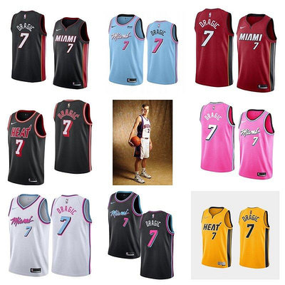 【精選好物】Nba Miami Heat 邁阿密熱火隊 #7 Goran Dragic哈桑-懷特塞德 新款籃球球衣比賽服