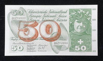 【Louis Coins】B1471-SWITZERLAND-1961-1974瑞士紙幣-50 Francs