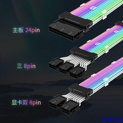 安東科技Jinღ 發光延長線神光同步ARGB彩虹光效主板24P顯卡2*8,3*8RGB❀ RFJG