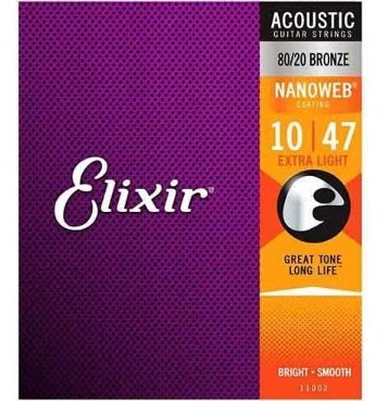 立昇樂器 Elixir 11002 (10-47) 黃銅薄膜 NANOWEB 木吉他弦 民謠吉他弦 吉他弦