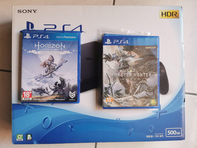 PS4 500gb +1手把+Monster Hunter World+Horizon Zero Dawn