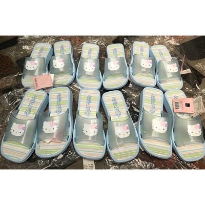 微Ng 三麗鷗 正版商品 kitty 兒童拖鞋 女童 拖鞋 粉藍色 台灣製 Sanrio