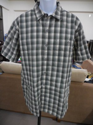 (二手近全新)頂級戶外休閒品牌Patagonia格紋機能短袖襯衫(M)(B384)