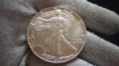 銀幣美國1987年早期行走女神拿花鷹洋1美元 1盎司投資銀幣 美洲錢幣