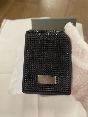Gucci Swarovski 黑鑽水晶 緞面黑色煙盒包 腰包