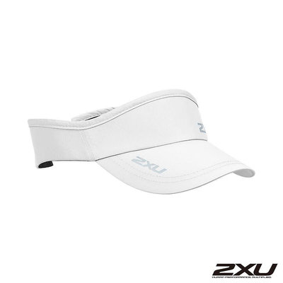 【曼森體育】澳洲 2XU 慢跑 中空帽 (可調式) 白色 專業慢跑帽 運動帽