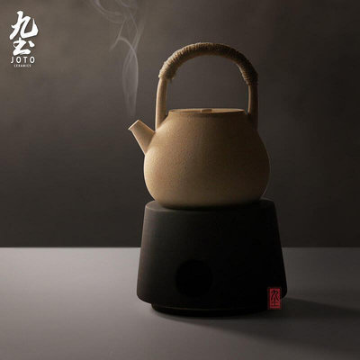 創客優品 九土酒精燈茶爐日式功夫茶道用煮茶燒水爐子黑燒水加熱茶火炭爐碳 CJ1046