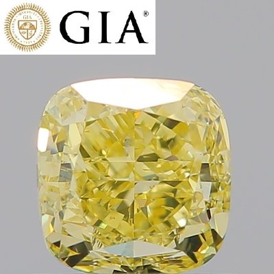 【台北周先生】天然Fancy Intense正黃色鑽石 1克拉 Even分布 送GIA證書