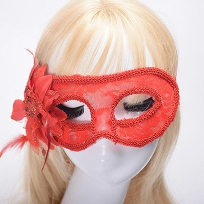 威尼斯 側面玫瑰花 羽毛 性感玫瑰蕾絲 面具/眼罩/面罩 cosplay 表演 舞會 派對【A770008】塔克玩具