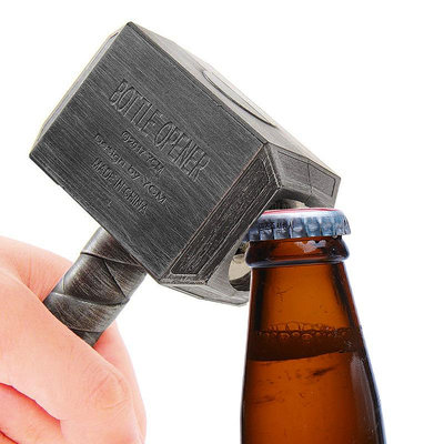 創意雷神之錘磁力啤酒開瓶器復古錘子汽水啟瓶器起子趣味開酒器