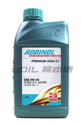 【易油網】【缺貨】ADDINOL 5W30 PREMIUM C1 5W-30全合成 A5/B5 機油 SHELL