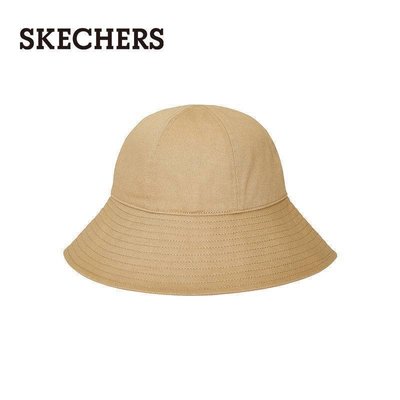 100％原廠Skechers斯凱奇夏季新款男女同款純色遮陽防紫外線漁夫帽L221U128