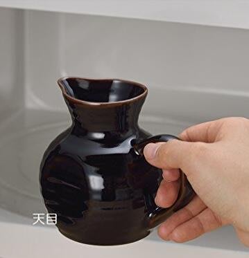 日本進口 日本製造 黑色陶燒奶瓶 加熱牛奶瓶分裝瓶分茶器茶壺 調料瓶醬油瓶 日式醬料瓶 和風酒壺 2575A