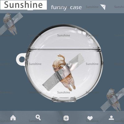 [Sunshine]膠帶小貓freebuds3保護套適用華為4i耳機殼pro4可愛創意個性透明3