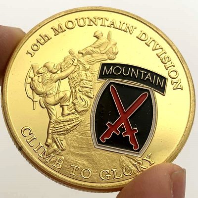 特價！美國登山步兵鍍金紀念章 收藏幣工藝金幣硬幣紀念幣狙擊手紀念幣