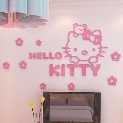 Kitty貓 kitty壁貼 KITTY~3D立體壓克力壁貼