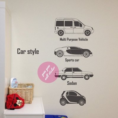 【源遠】汽車風格car style【V-01】 壁貼 設計 跑車 CRV 居家 民宿 smart 客製化 壁紙