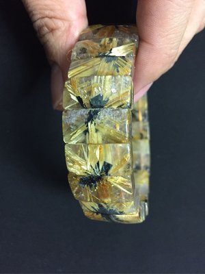 鈦晶手排 鈦金 對花 帶母礦 寬版 84克 寬19mm tj006