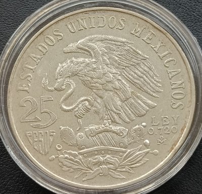 墨西哥      第19屆奧運會   1968年   25披索    銀幣(72%銀)  1853