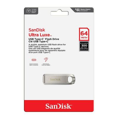 SANDISK Ultra Luxe CZ75 64G USB Type-C 金屬隨身碟 300MB/s (SD-CZ75-64G)